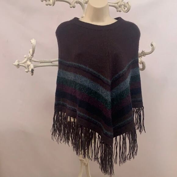 AMERICAN SOUTH SIDE‎ ALPACA WOOL FRINGE END SHAWL MADE iN PERU - Picture 1 of 5